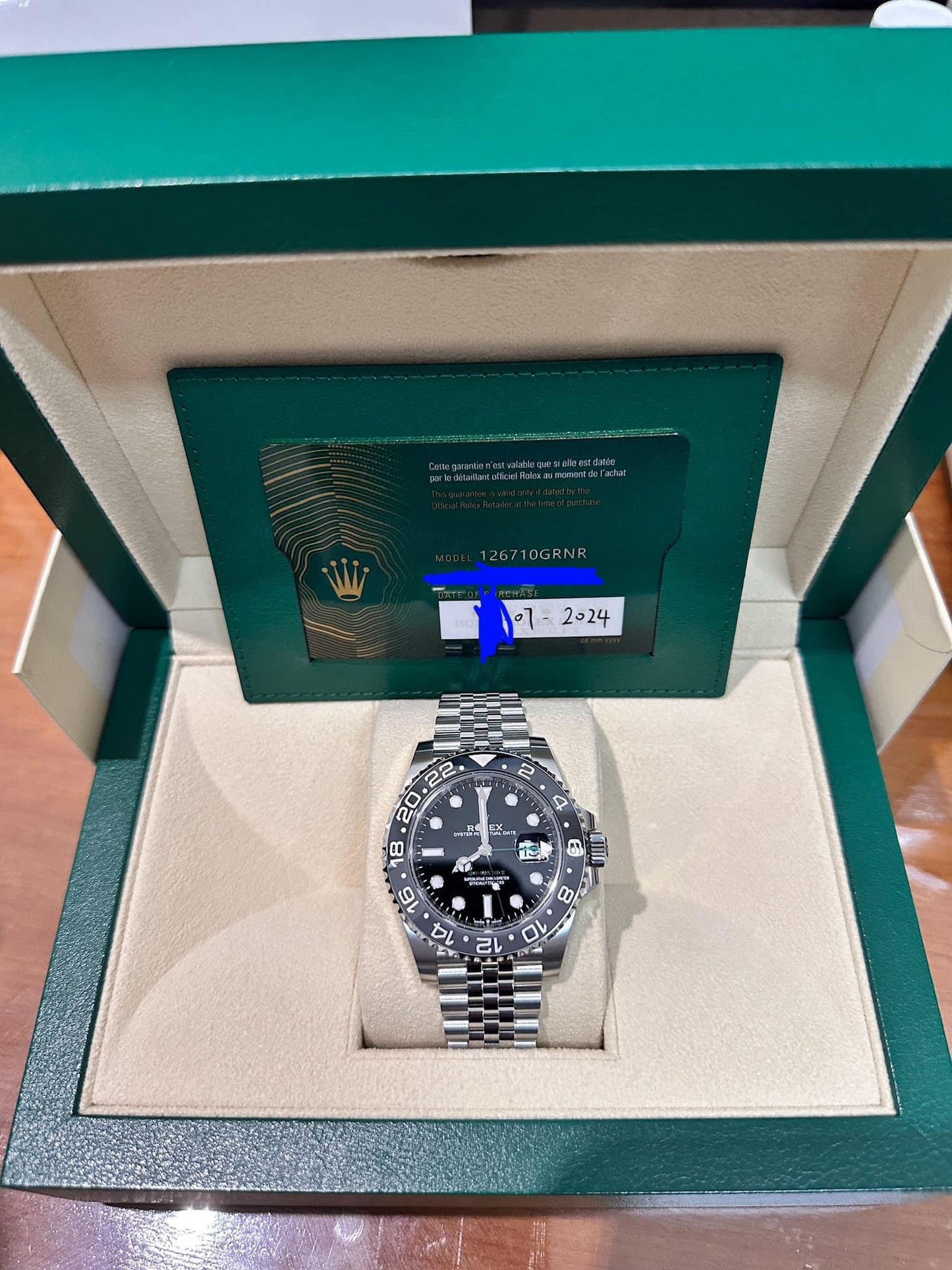 Rolex GMT-MASTER II « Bruce Wayne » 40mm réf : 126710GRNR 2024